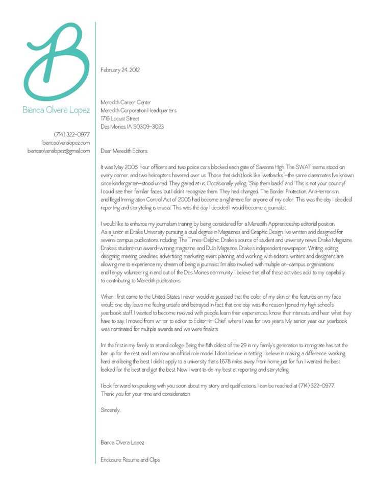 design cover letter template