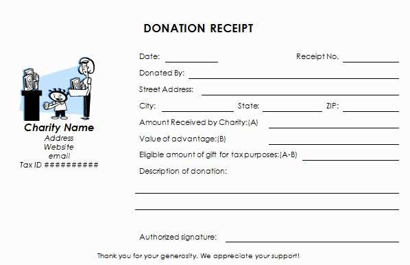 donation receipt letter for tax purposes template