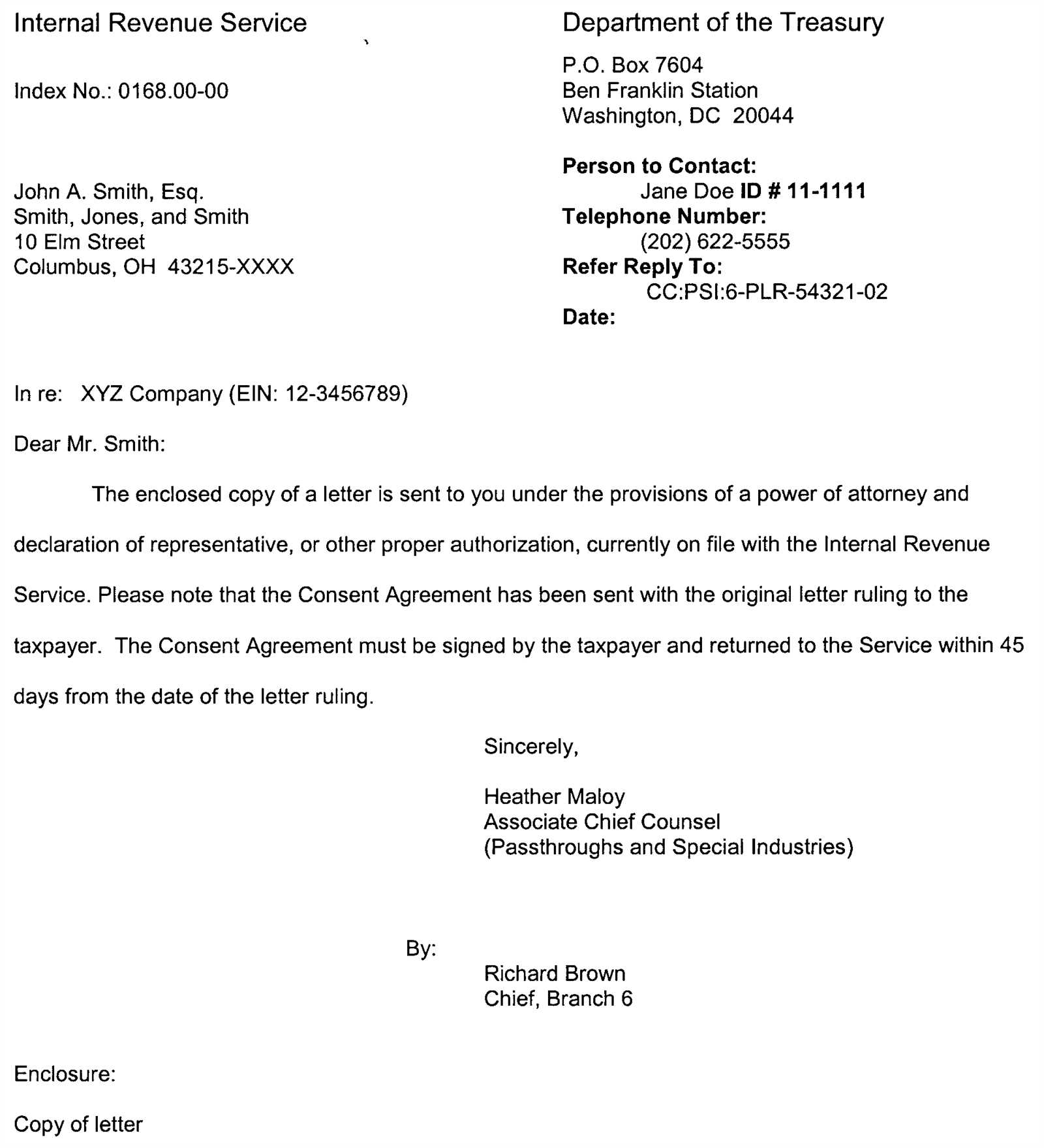 irs letter template