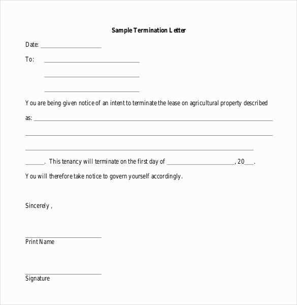 free template termination letter