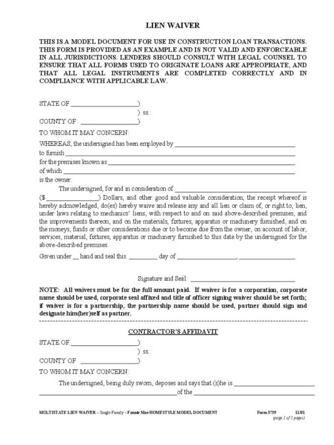 notice of lien letter template