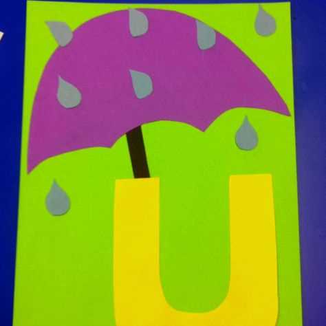 letter u umbrella craft template