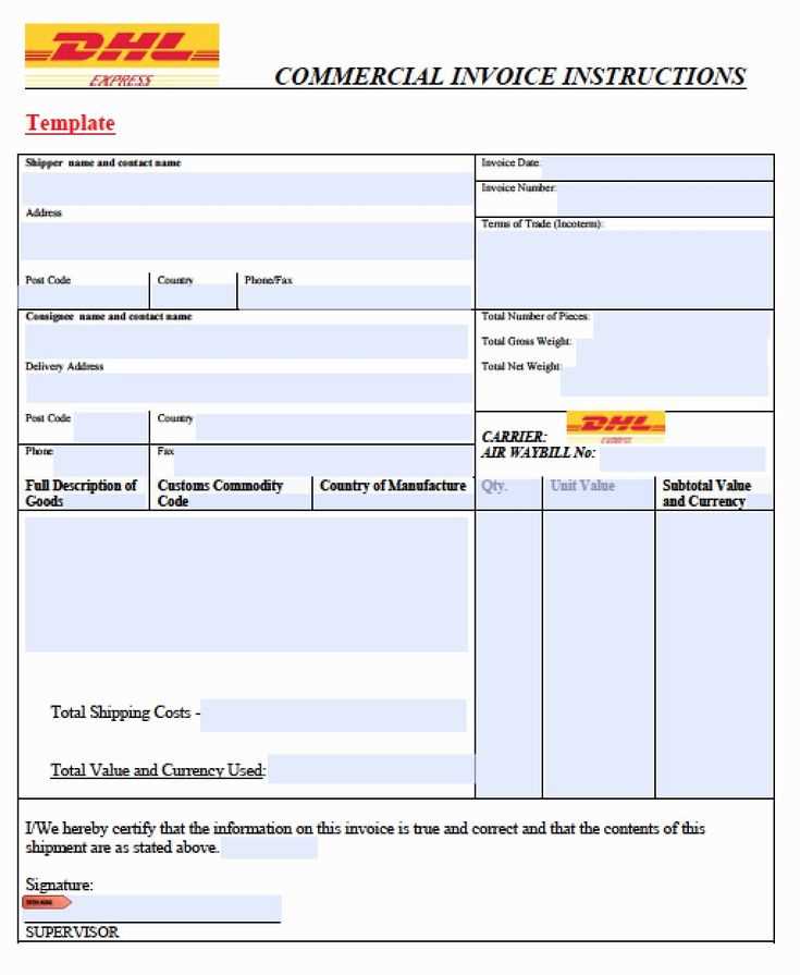 blank shippers letter of instruction template