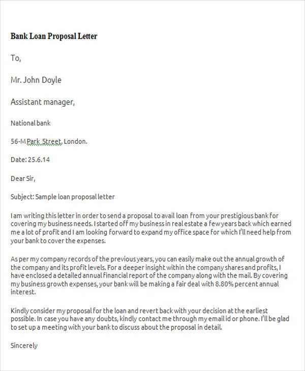 business loan letter template