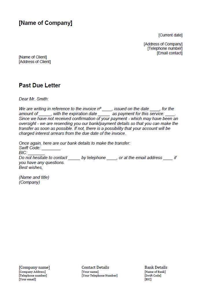 overdue invoice letter template