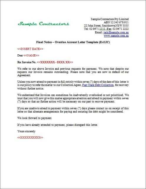 overdue letter template