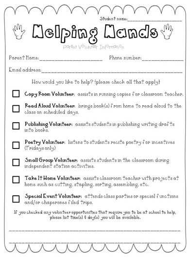 parent volunteer letter template