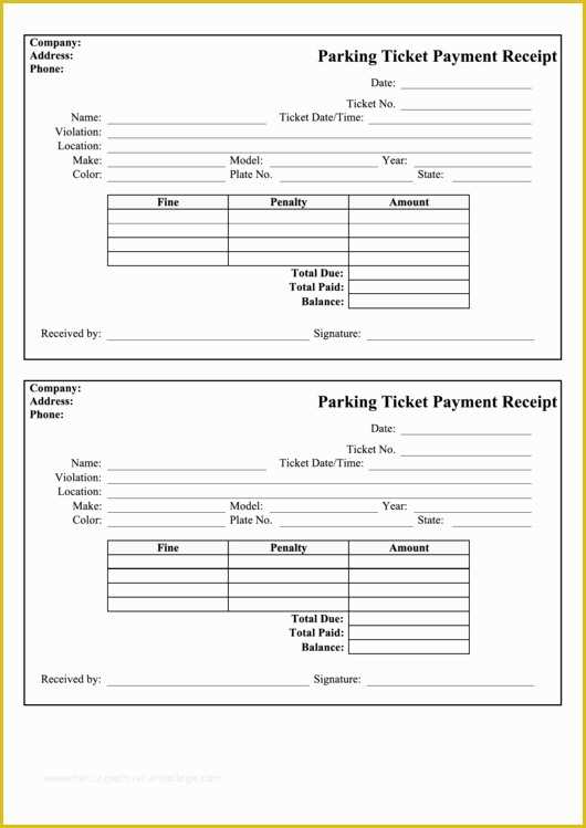 parking ticket letter template