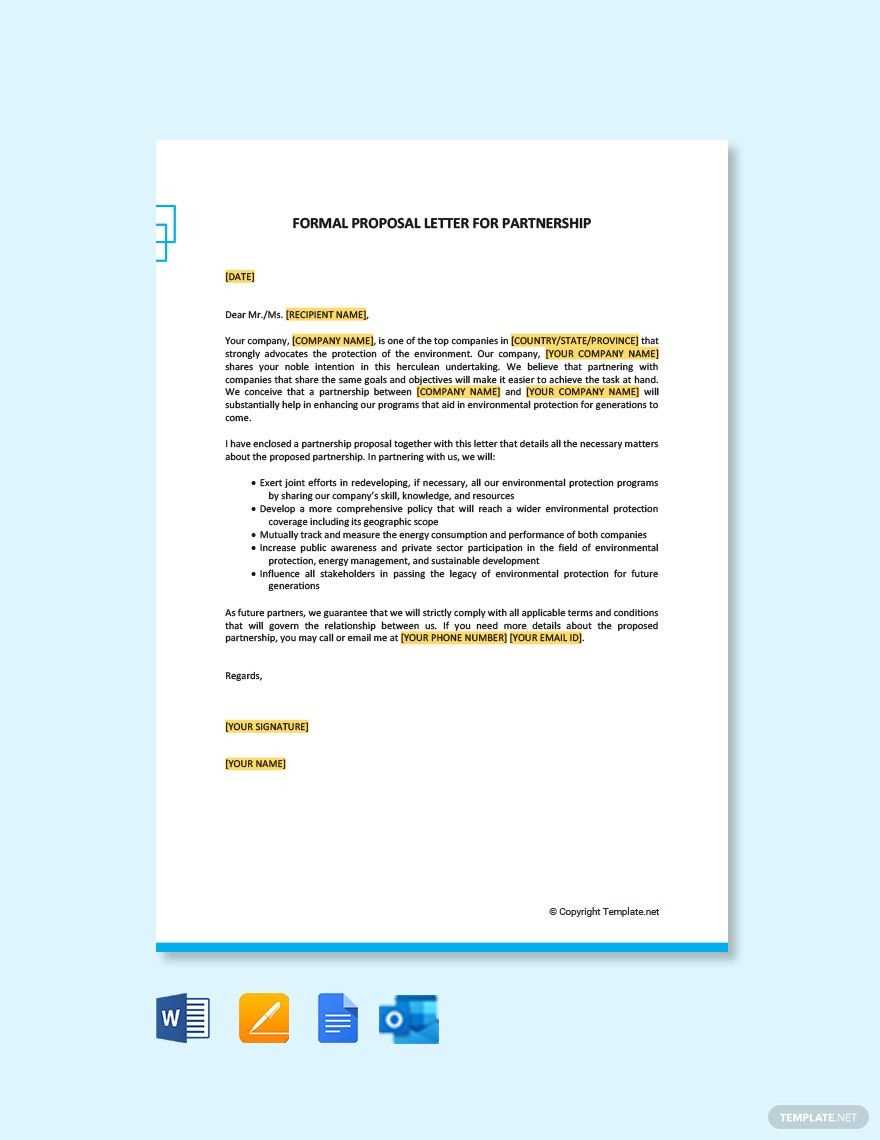 partnership letter template