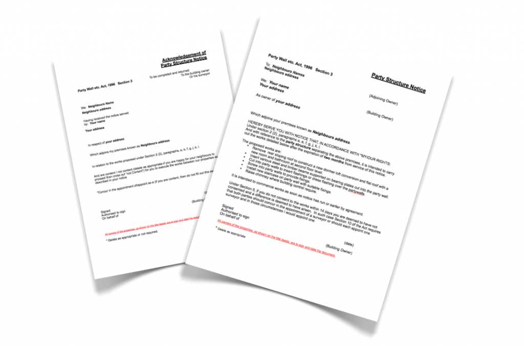 party wall agreement letter template