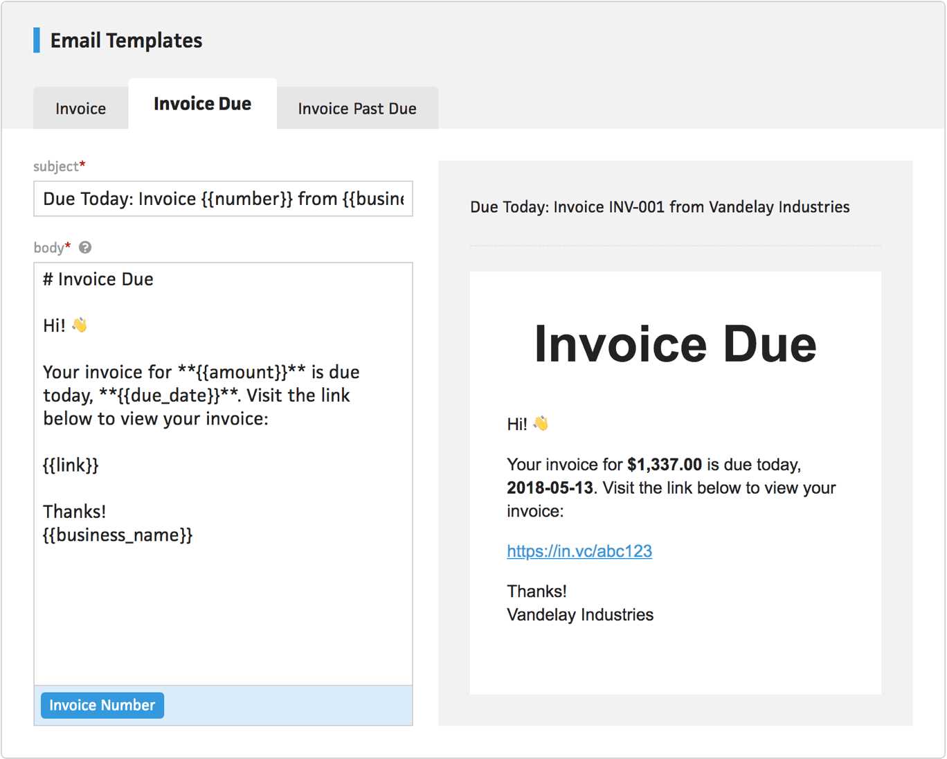 past due invoice template letter