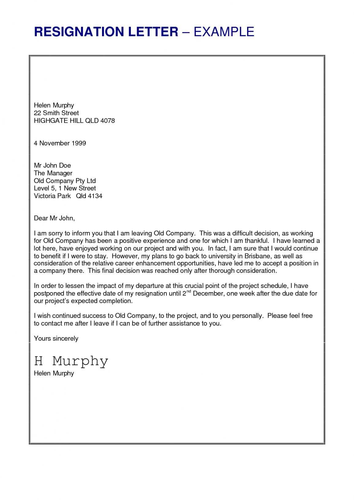 pastor resignation letter template