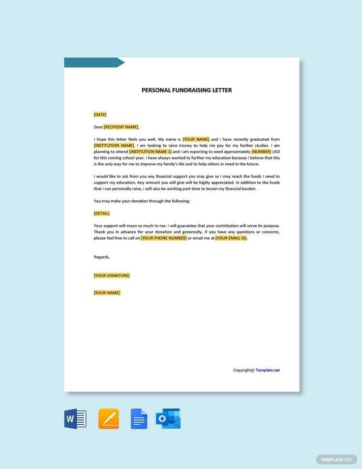 personal fundraising letter template