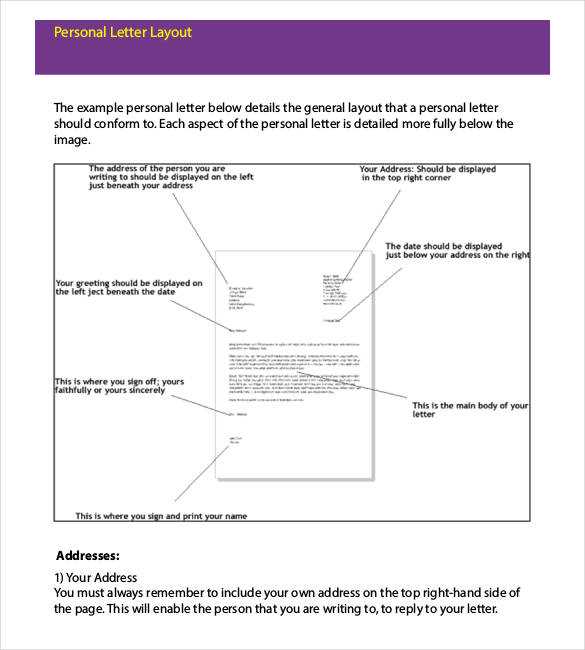 personal letter template pdf