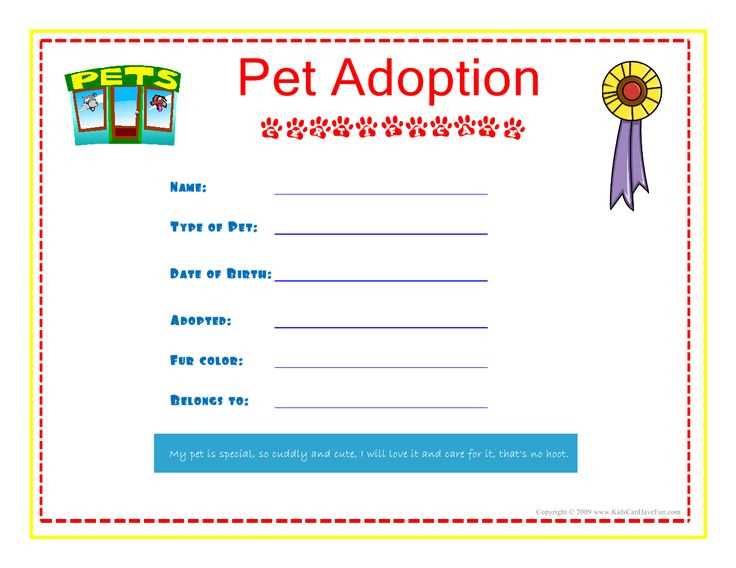 pet adoption letter template