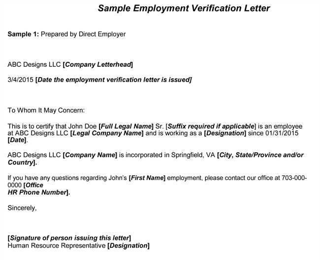 letter confirming employment free template