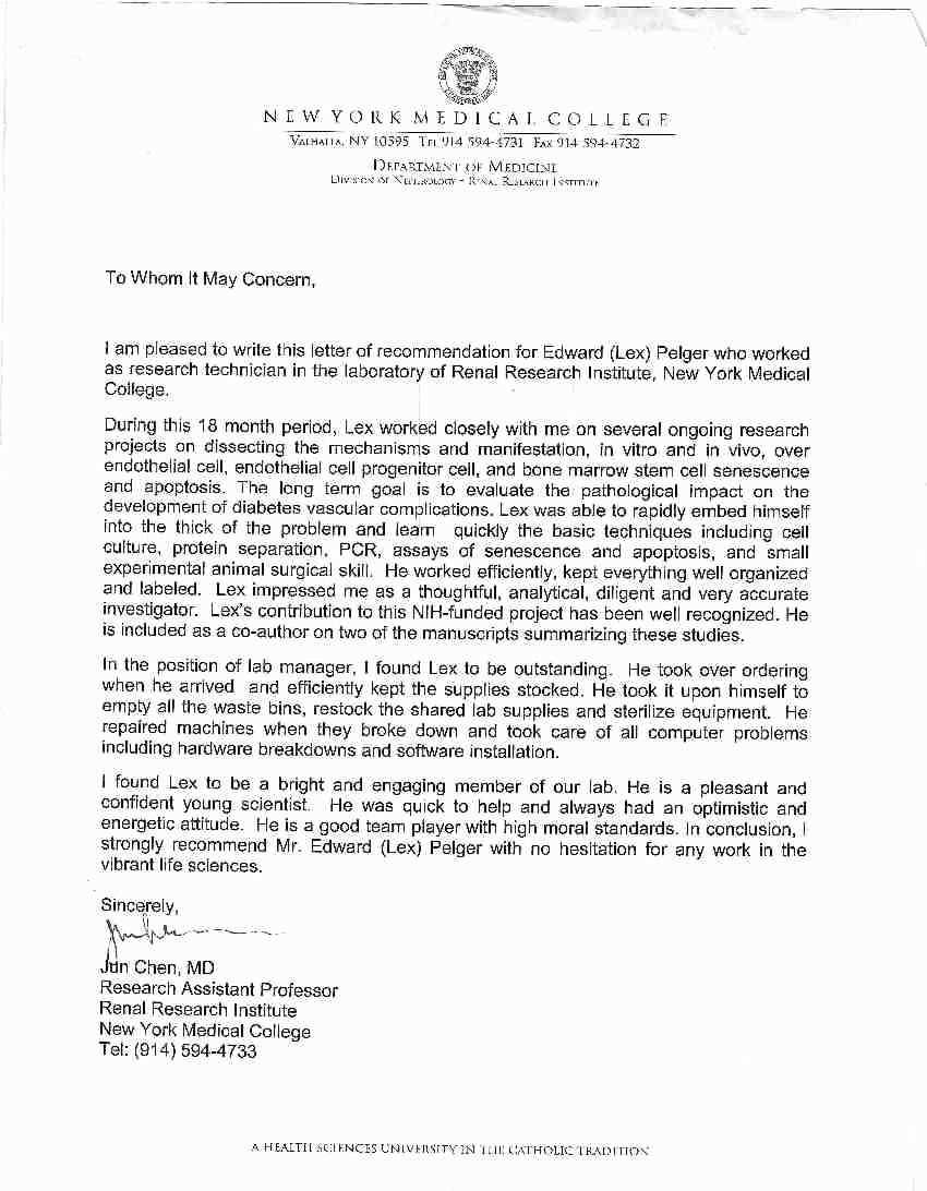 letter of recommendation for medical student template