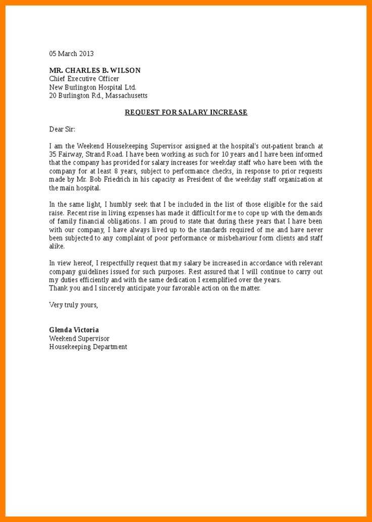 letter template to ask for a pay raise