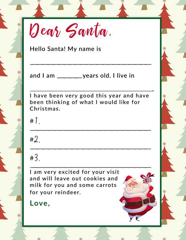 free word template letter from santa