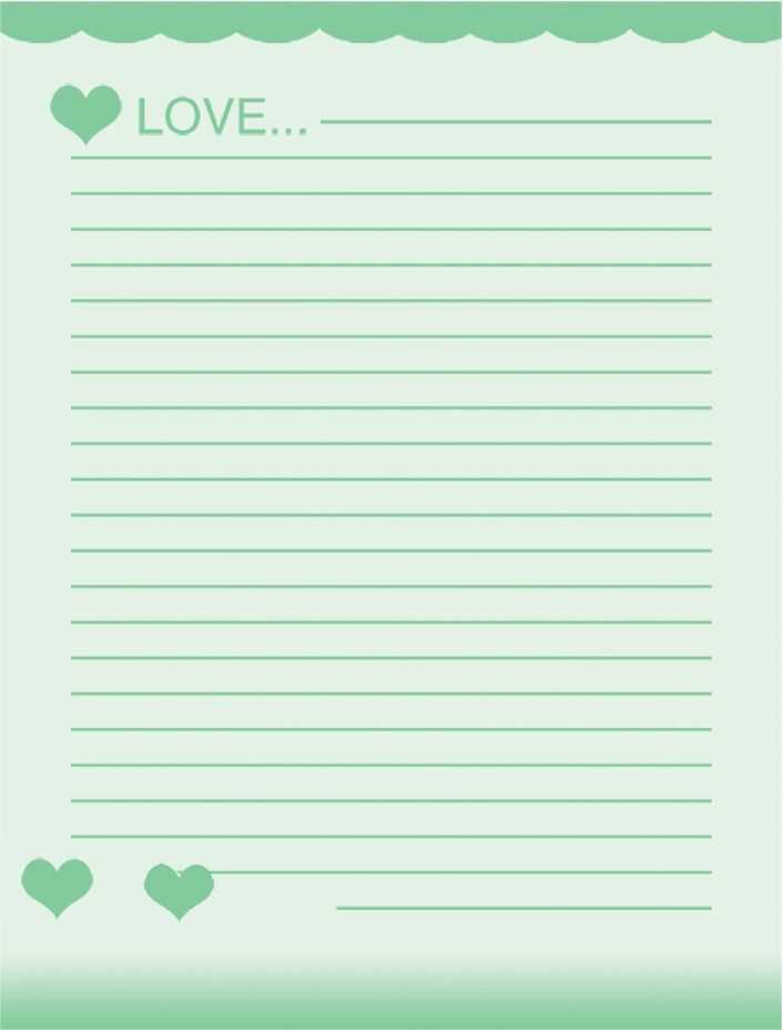 love letter stationery template