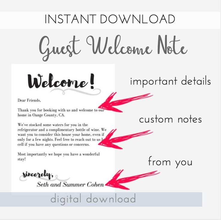 printable airbnb welcome letter template