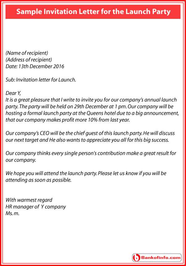 product launch letter template