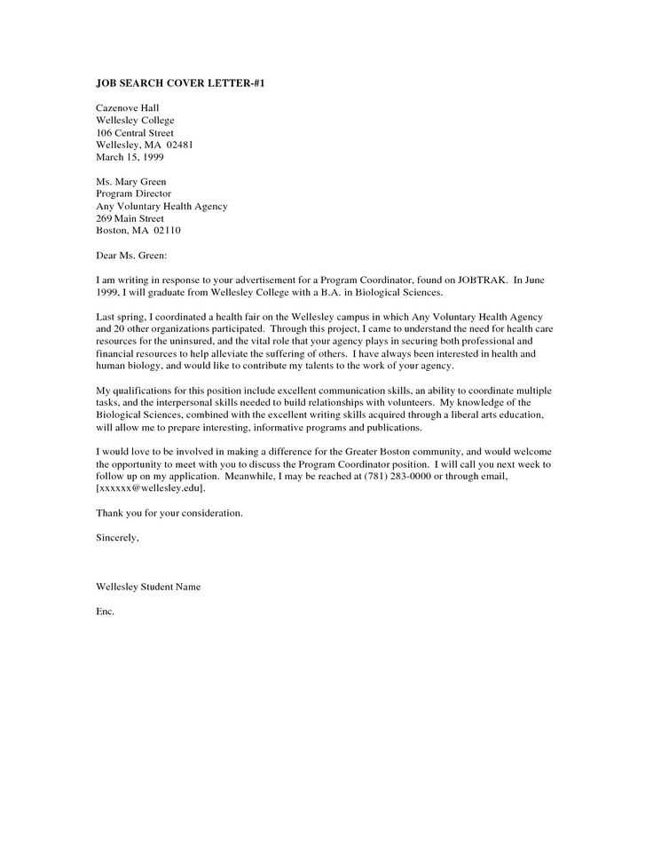 program director cover letter template