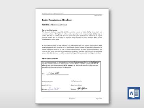 project acceptance letter template