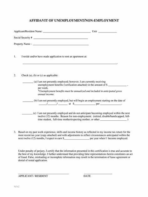 proof of unemployment letter template