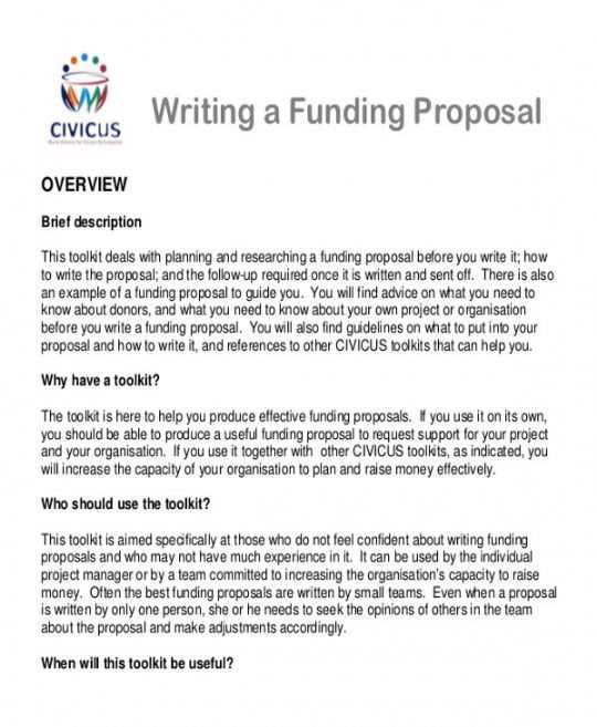 proposal letter template for funding