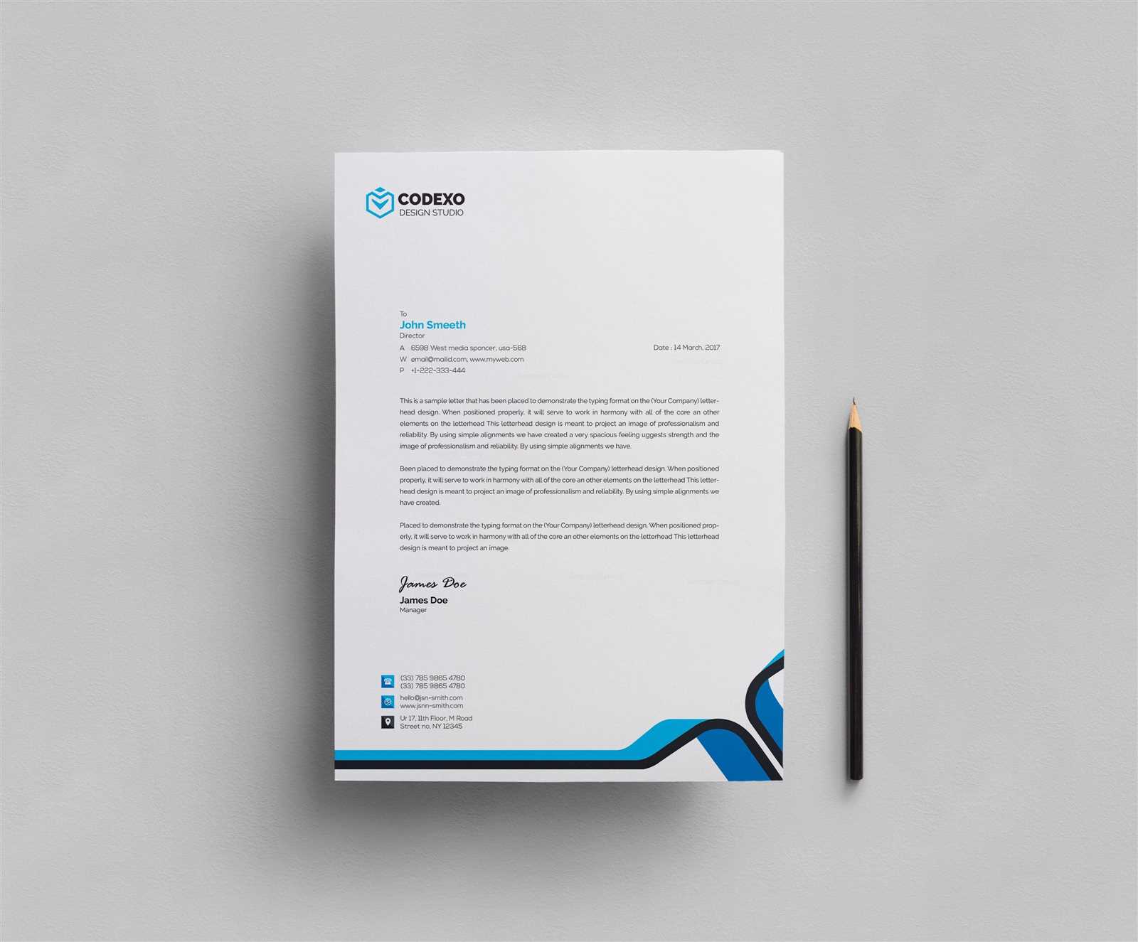 business headed letter template