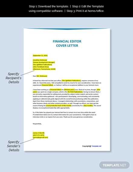 video editor cover letter template