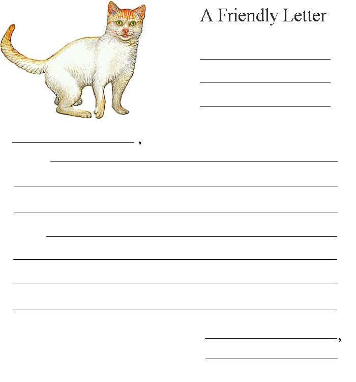 friendly letter printable template