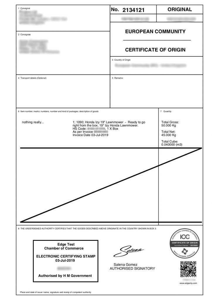 country of origin letter template