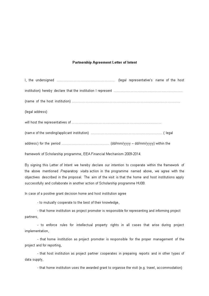 letter of agreement template