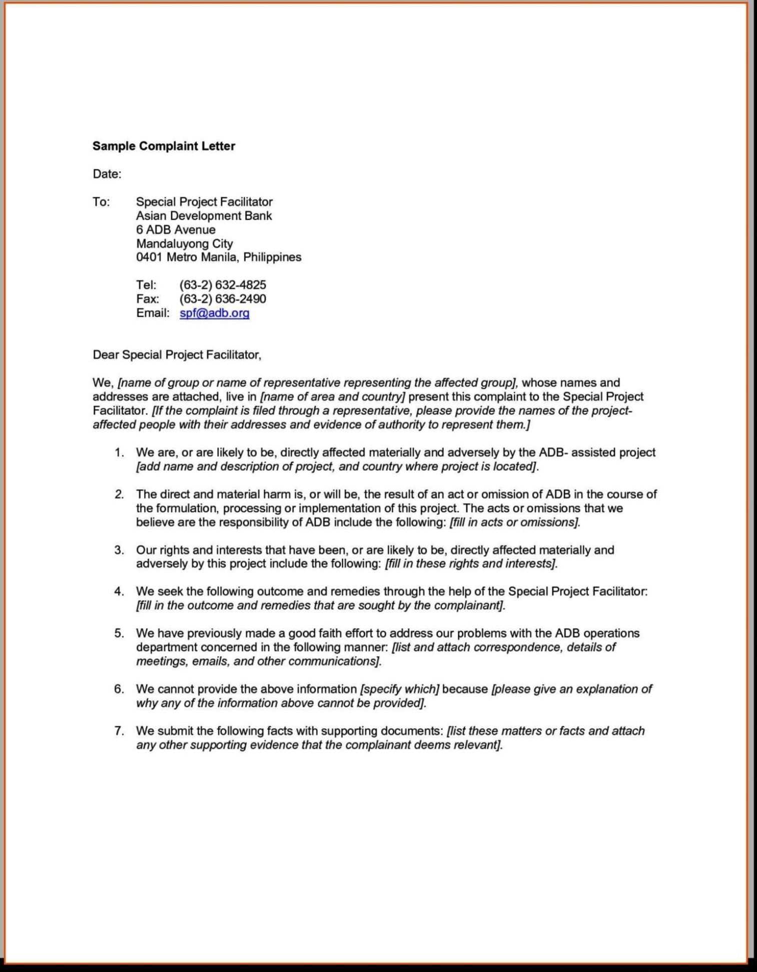 tax letter template