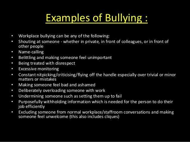 letter of bullying in the workplace template