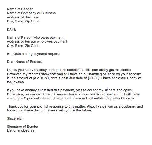 payment request template letter