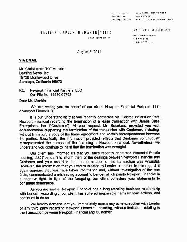 client letter template law