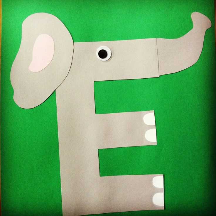 letter e elephant craft template