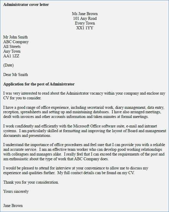 effective cover letter template