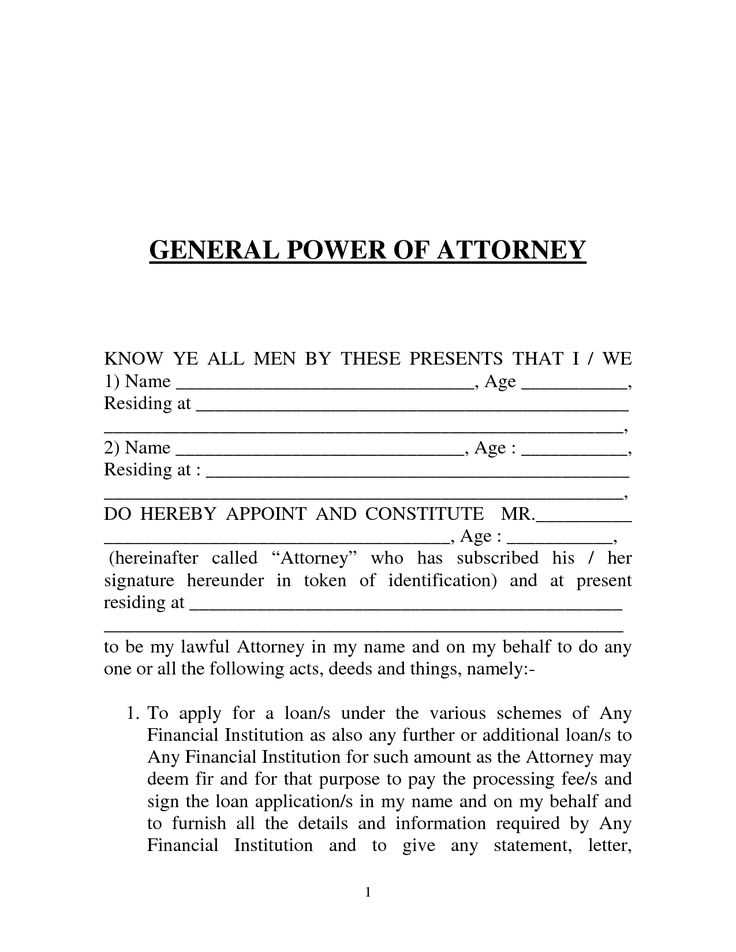 power of attorney letter template free