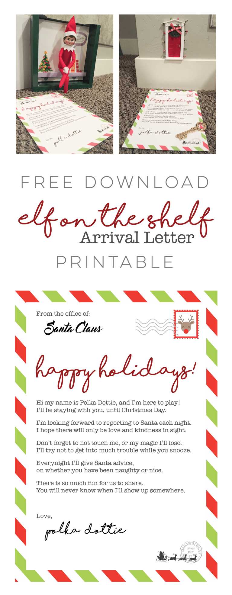 elf on the shelf late arrival letter template