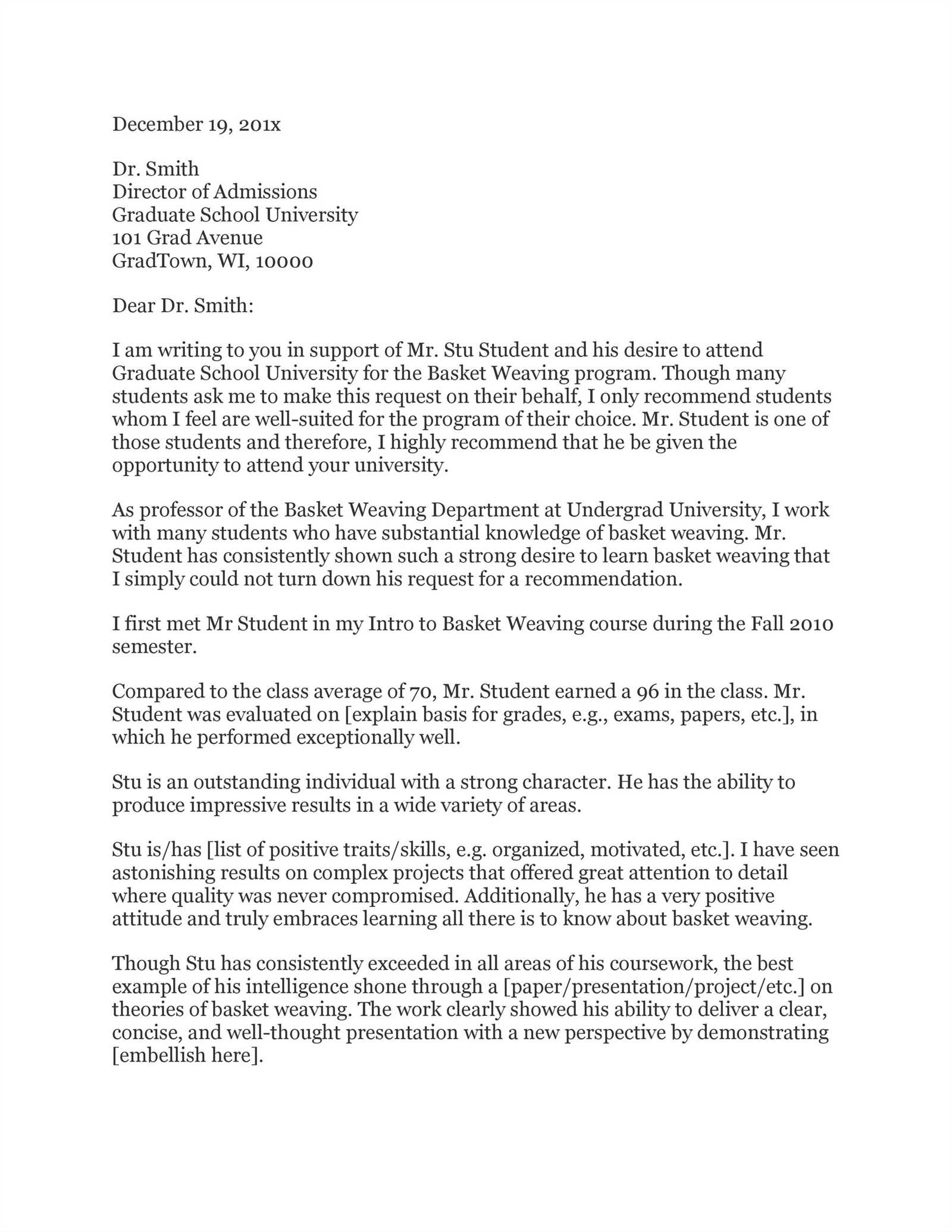 recommendation letter template google docs