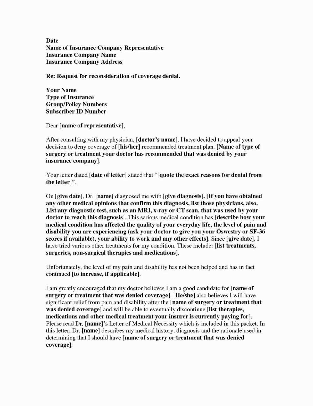 reconsideration appeal letter template