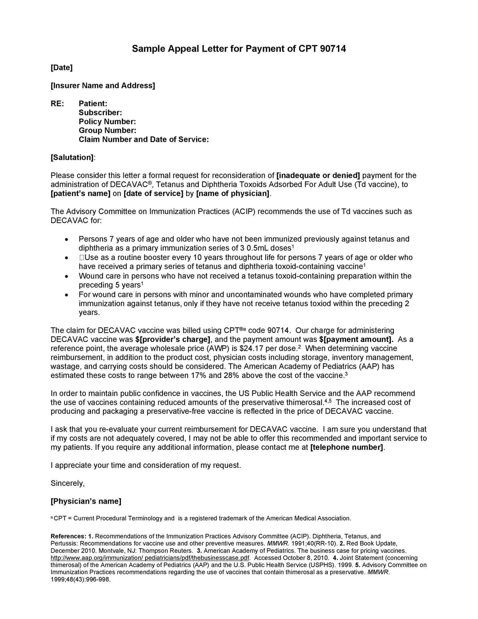 reconsideration dental insurance appeal letter template