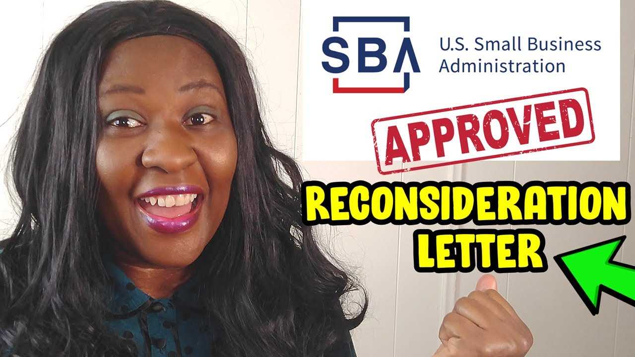 reconsideration letter for sba loan template