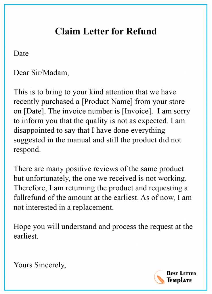 refund denial letter template