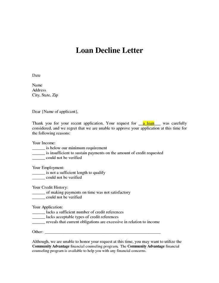 refund denial letter template