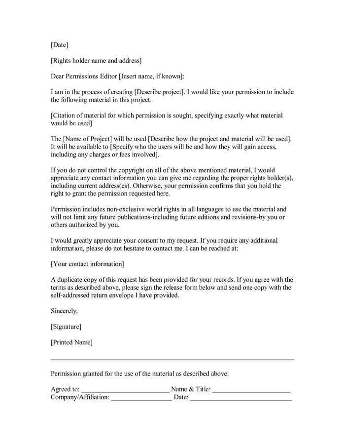 request copyright permission letter template